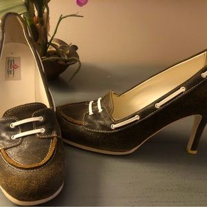 Kristen Lee Women’s Stiletto Size 8.5. Playful boat shoe/yacht party.